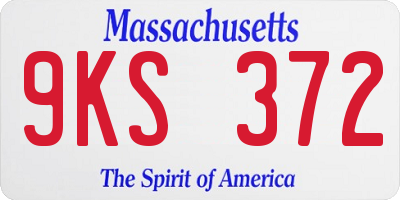 MA license plate 9KS372