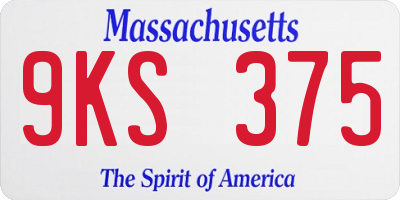 MA license plate 9KS375