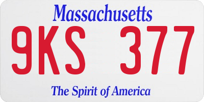 MA license plate 9KS377