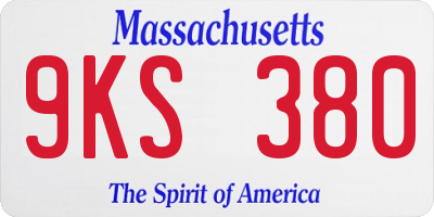 MA license plate 9KS380
