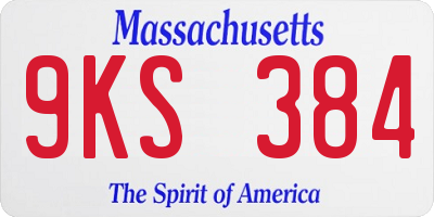 MA license plate 9KS384