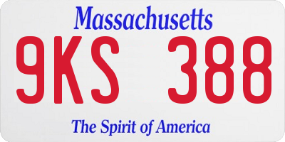 MA license plate 9KS388