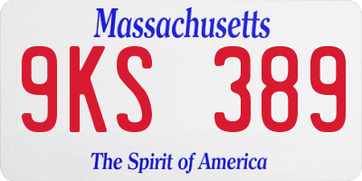MA license plate 9KS389