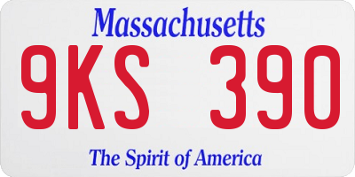 MA license plate 9KS390