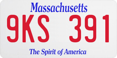 MA license plate 9KS391