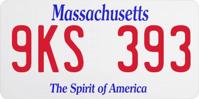 MA license plate 9KS393