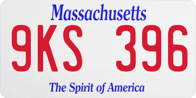 MA license plate 9KS396
