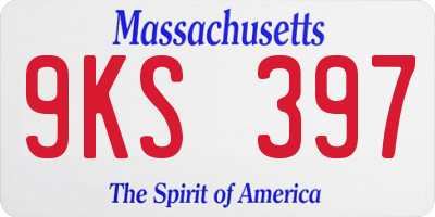 MA license plate 9KS397