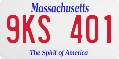 MA license plate 9KS401