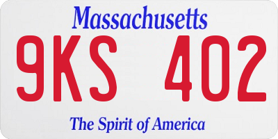 MA license plate 9KS402
