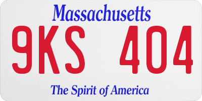 MA license plate 9KS404