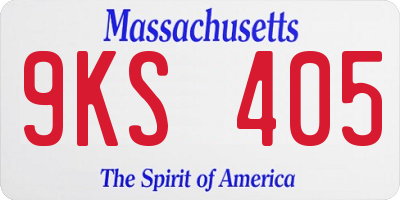 MA license plate 9KS405
