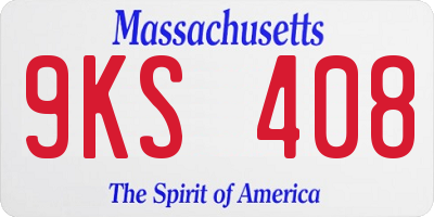 MA license plate 9KS408