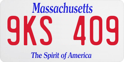MA license plate 9KS409