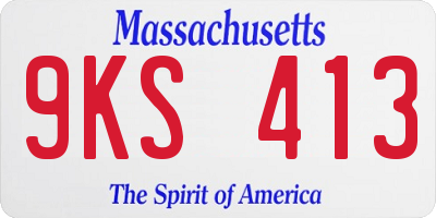 MA license plate 9KS413