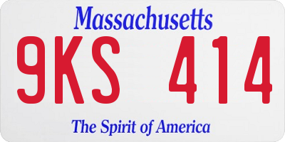 MA license plate 9KS414