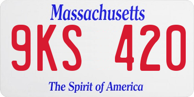 MA license plate 9KS420