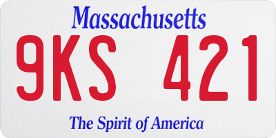 MA license plate 9KS421