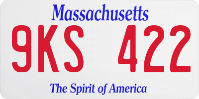 MA license plate 9KS422