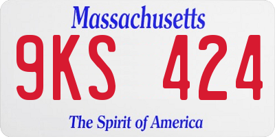 MA license plate 9KS424