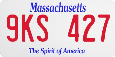 MA license plate 9KS427