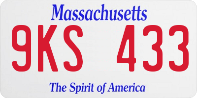 MA license plate 9KS433