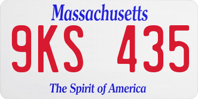 MA license plate 9KS435