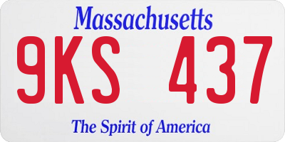 MA license plate 9KS437