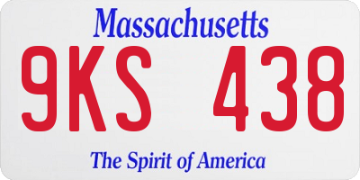 MA license plate 9KS438
