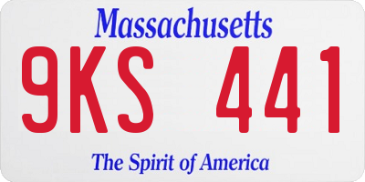 MA license plate 9KS441