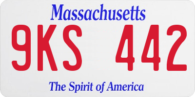 MA license plate 9KS442