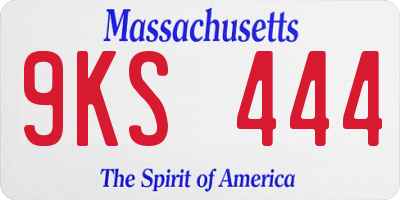 MA license plate 9KS444