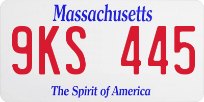 MA license plate 9KS445