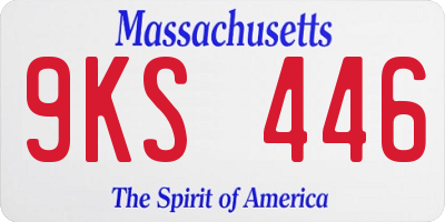 MA license plate 9KS446