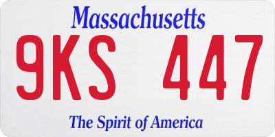 MA license plate 9KS447