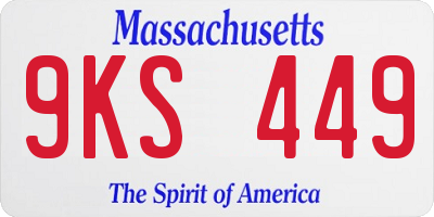MA license plate 9KS449