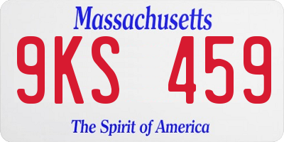 MA license plate 9KS459