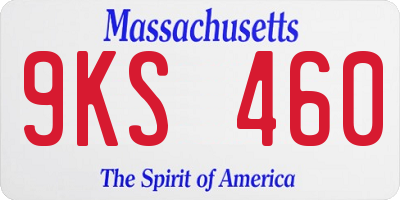 MA license plate 9KS460