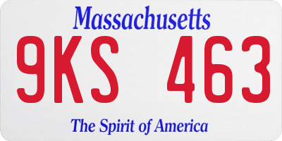MA license plate 9KS463