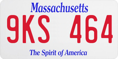 MA license plate 9KS464
