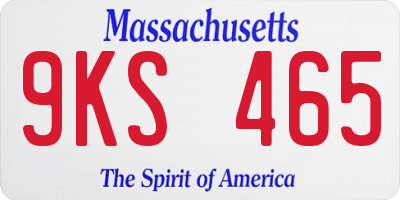 MA license plate 9KS465