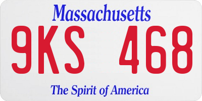 MA license plate 9KS468