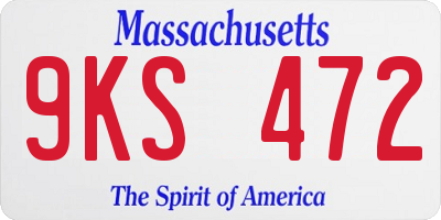 MA license plate 9KS472