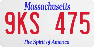 MA license plate 9KS475