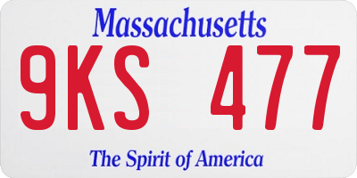 MA license plate 9KS477
