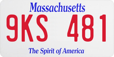 MA license plate 9KS481