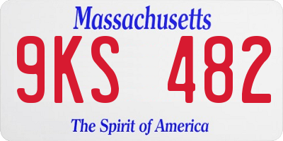 MA license plate 9KS482