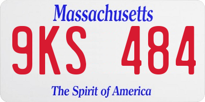 MA license plate 9KS484