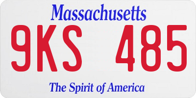 MA license plate 9KS485