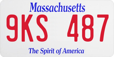 MA license plate 9KS487